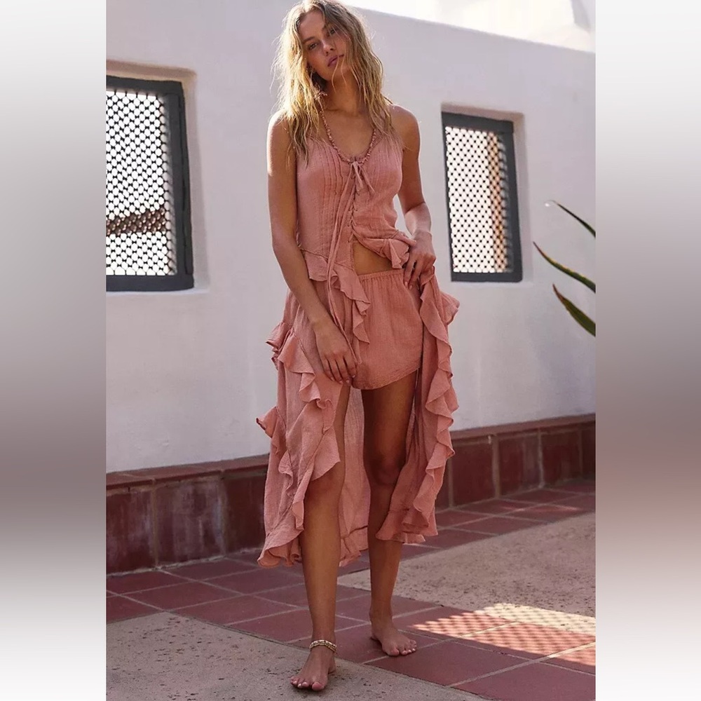 Free People Coral High Low Dress